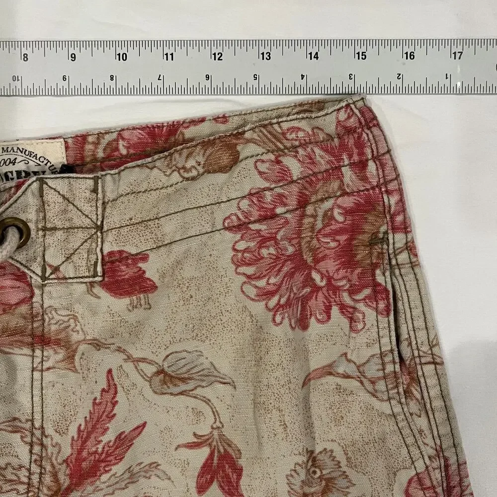 Rugby Ralph Lauren Floral Canvas Shorts Drawstring Cotton Mens 30 Y2K Preppy